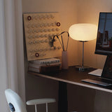Modern White Glass Table Lamp for Bedroom & Living Room