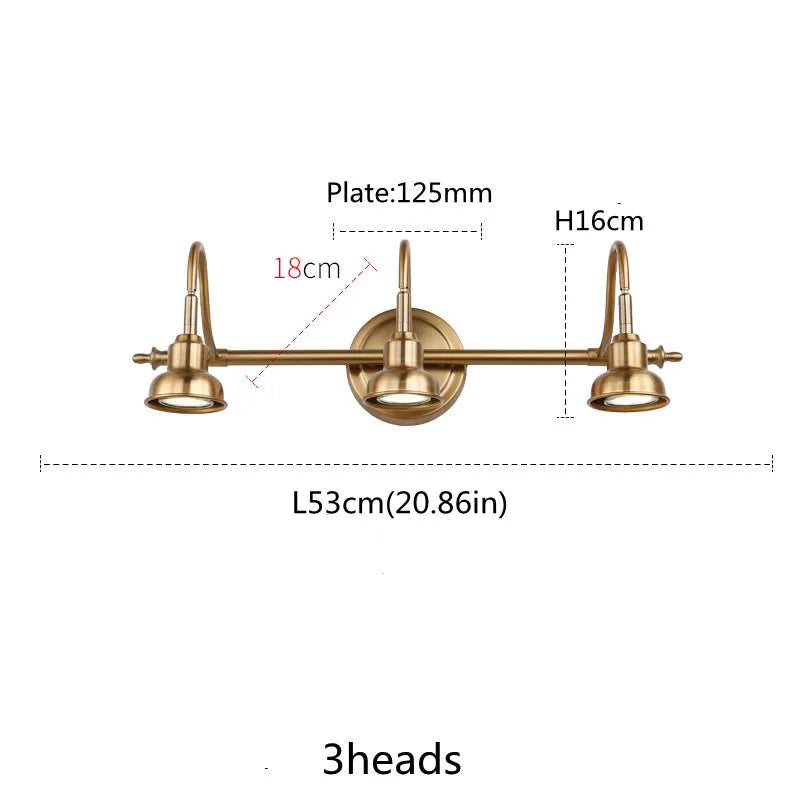 Industrial Brass Copper Mirror LED Spot Light