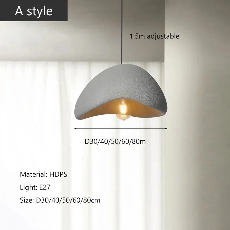 Nordic Wabi Sabi Ceiling Chandelier - Modern E27 LED Pendant Light
