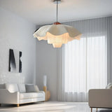 Nordic Petal French Chandelier – Hand-Knitted Cream Pendant Light