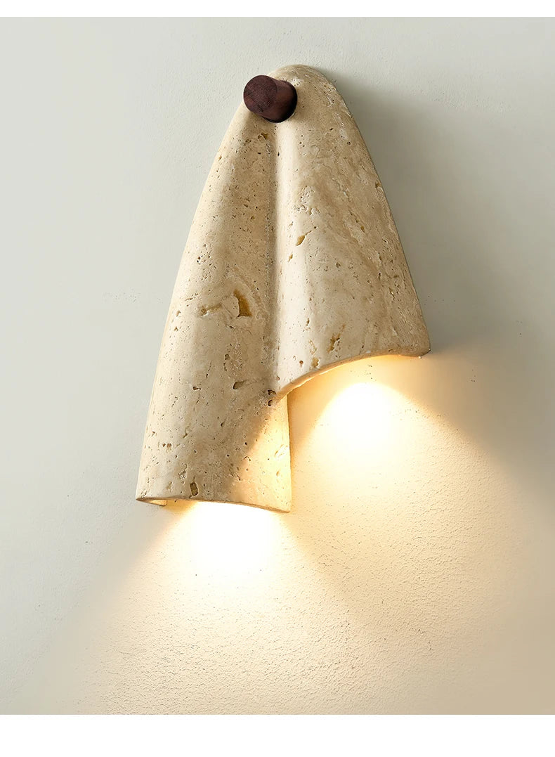 Aplique de pared LED arriba y abajo de Wabi-Sabi Cueva de Piedra