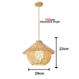Handwoven Bamboo Pendant Light - Rattan Ceiling Lamp