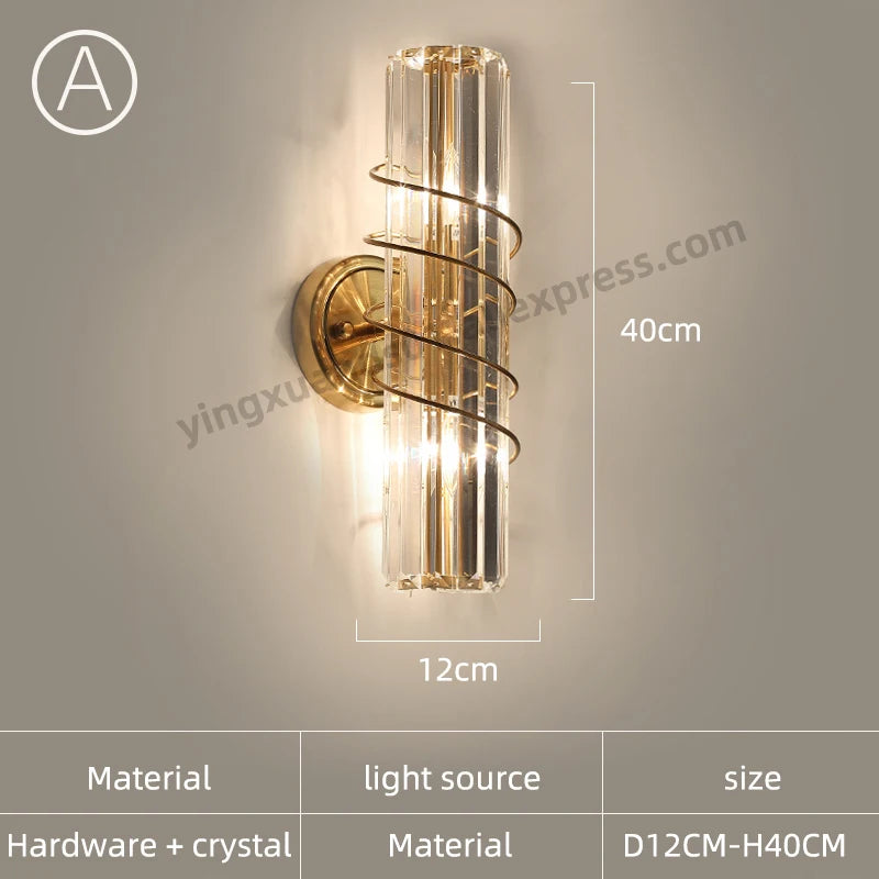 Modern Crystal Wall Sconce for Living Room and Bedroom
