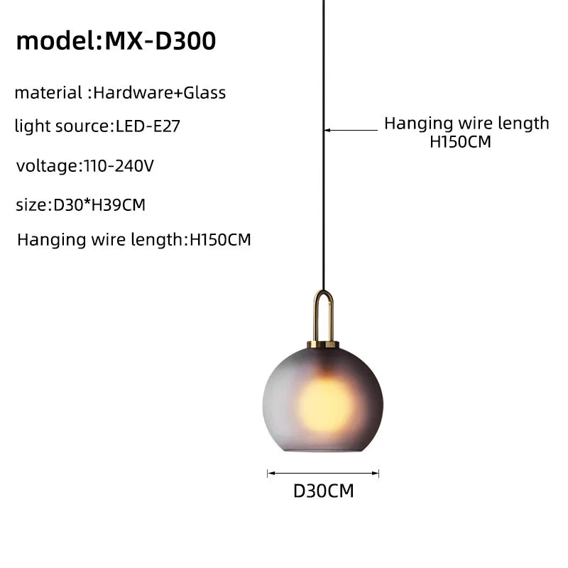 Nordic Luxury Glass Staircase Chandelier for Villas and Duplex Homes