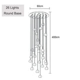 Crystal Ball Staircase Chandelier - Adjustable Cord Pendant Light Fixture