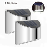 Stainless Steel Solar Wall Lights 2-Pack IP65 Waterproof Fence and Courtyard Light