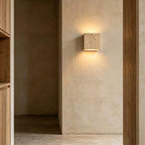 Yellow Travertine Stone Wall Sconce | Indoor & Outdoor Light