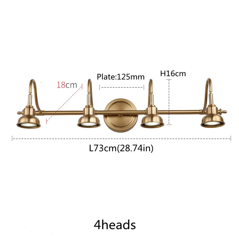 Industrial Brass Copper Mirror LED Spot Light