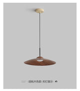 UFO Wood-Grain Dimmable LED Pendant Light