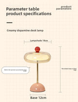 Retro Mushroom LED Table Lamp - Rechargeable Bedside Light