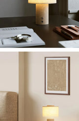 Lámpara de mesa de mármol moderna - Lámpara de noche nórdica de travertino