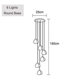 Crystal Ball Staircase Chandelier - Adjustable Cord Pendant Light Fixture