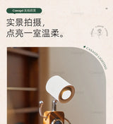 Wooden Robot Bedside Lamp - Adjustable Dimmable LED Night Light