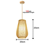 Handwoven Bamboo Pendant Light - Rattan Ceiling Lamp