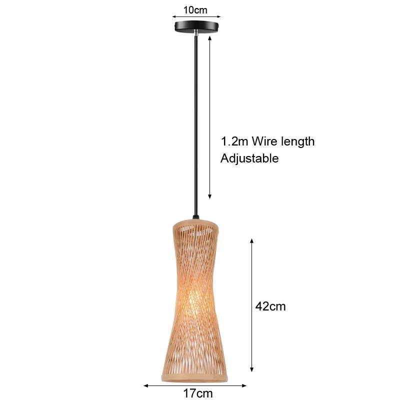 Handwoven Bamboo Pendant Light - Rattan Ceiling Lamp