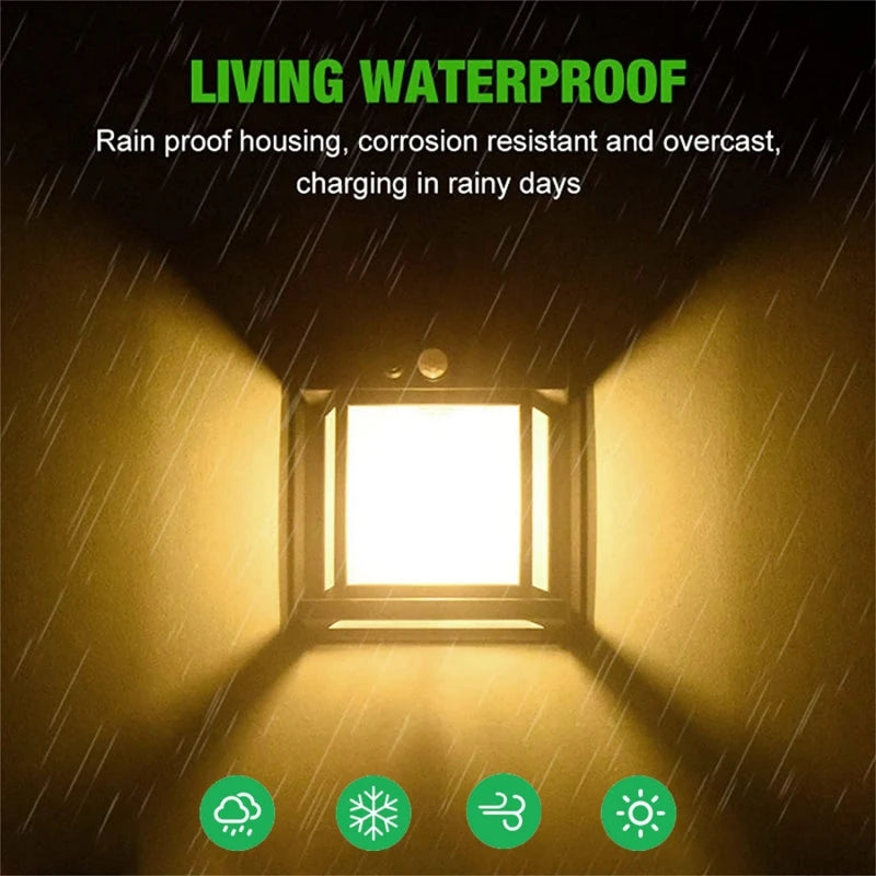 Solar Motion Sensor Security Wall Light - Waterproof Dusk to Dawn Lighting