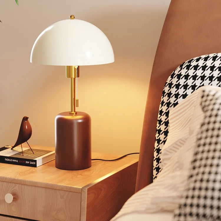 Retro Southeast Asian Solid Wood Table Lamp &mdash; Bedside Light