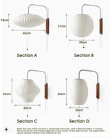 Wabi-Sabi Silk & Wood Wall Lamp – Japanese Style Sconce