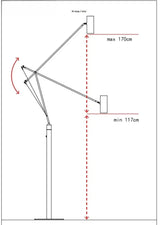 Art Deco Long-Arm LED Floor Lamp — Chrome Finish