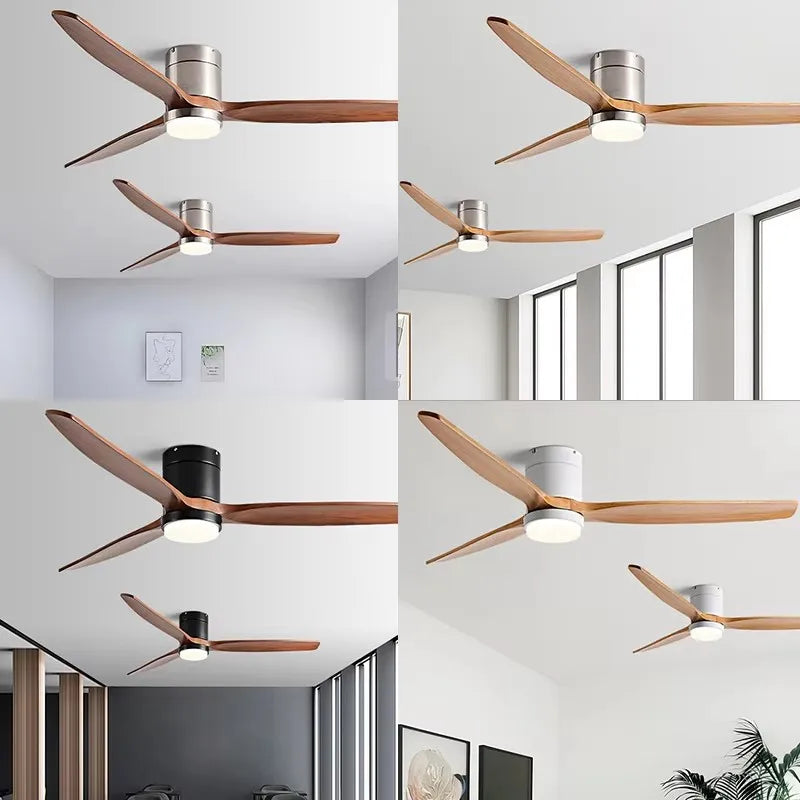 42/52/60inch Low Floor LED Ceiling Fan With 3 Colors Dimmable Light