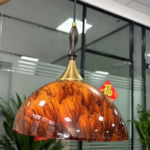 American Retro Pendant Light — Orange Acrylic Cafe & Bar Fixture