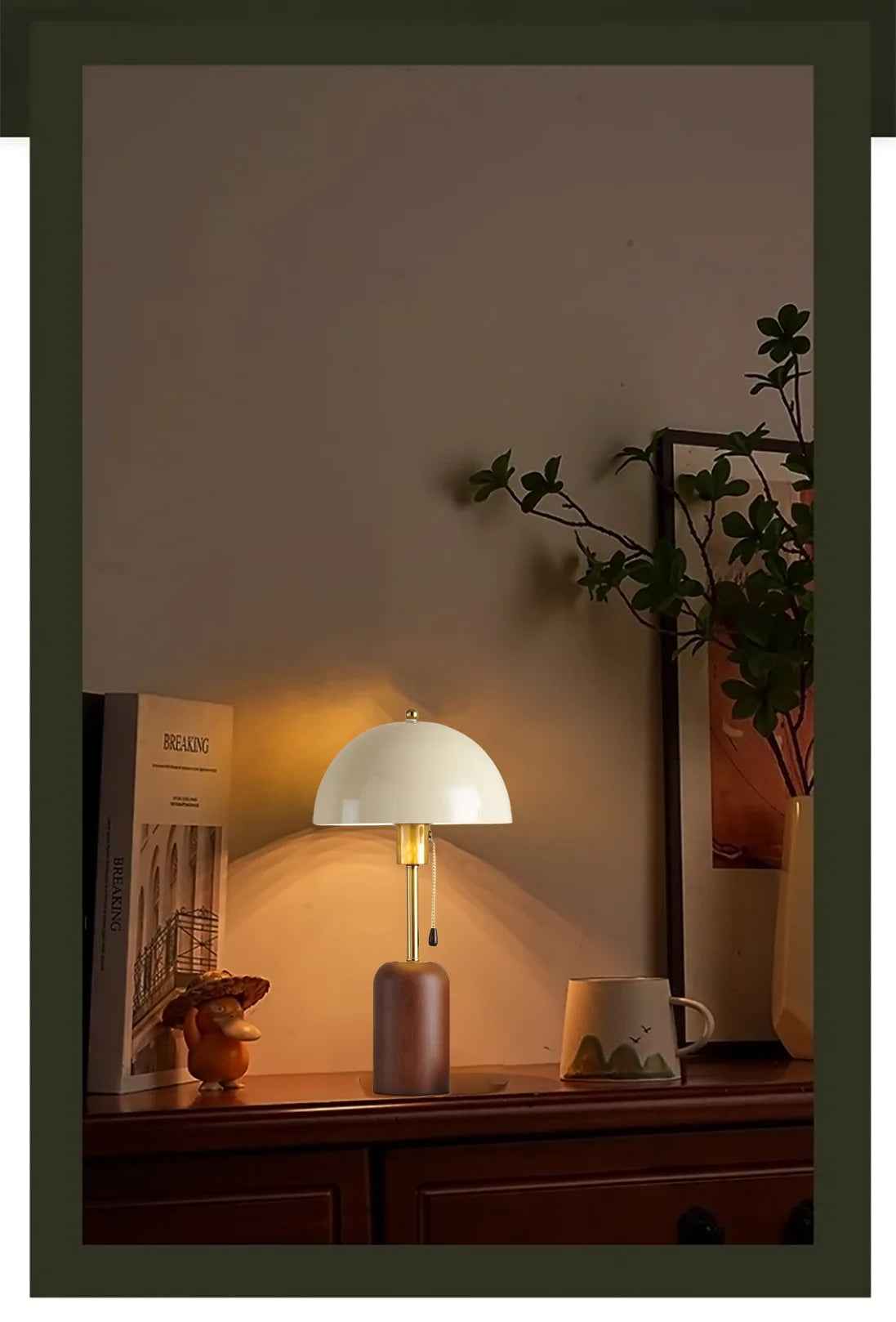 Retro Southeast Asian Solid Wood Table Lamp &mdash; Bedside Light