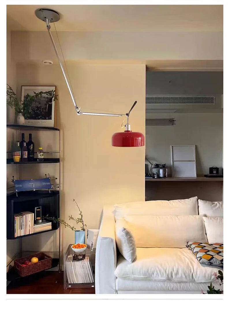 Memphis Swing-Arm Pendant Light — Colorful Modern Fixture