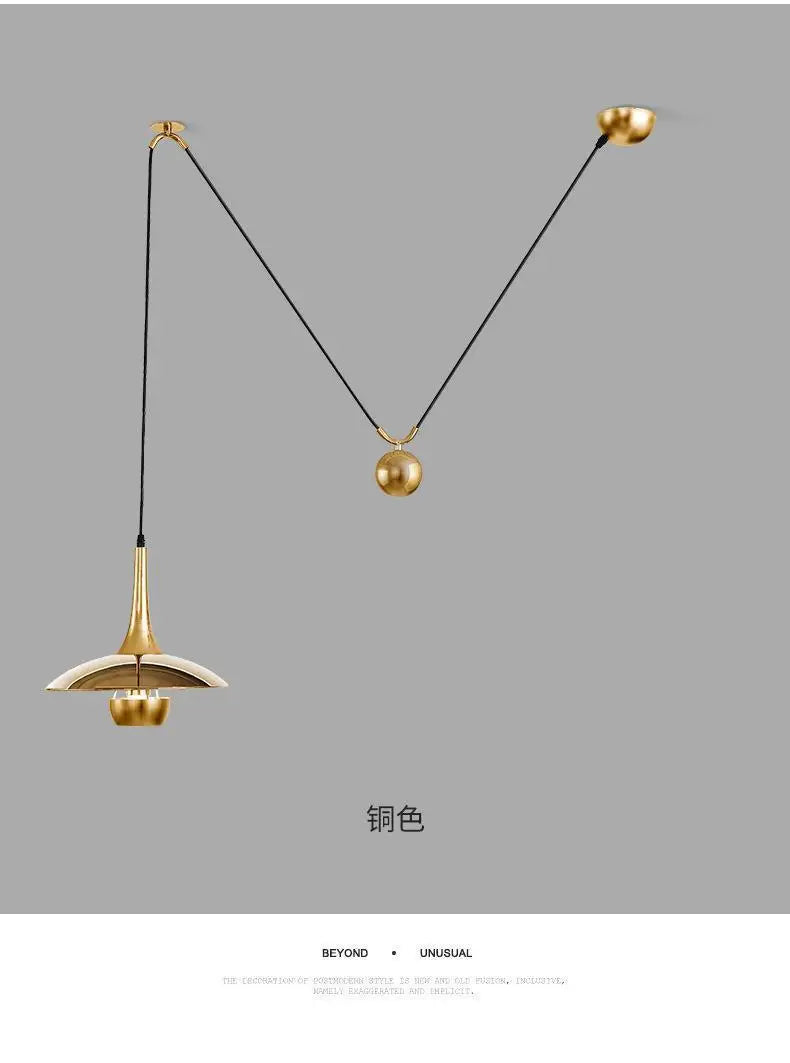 Modern Flying-Saucer Pulley Pendant Light