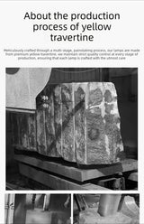 Lámpara de mesa de mármol moderna - Lámpara de noche nórdica de travertino