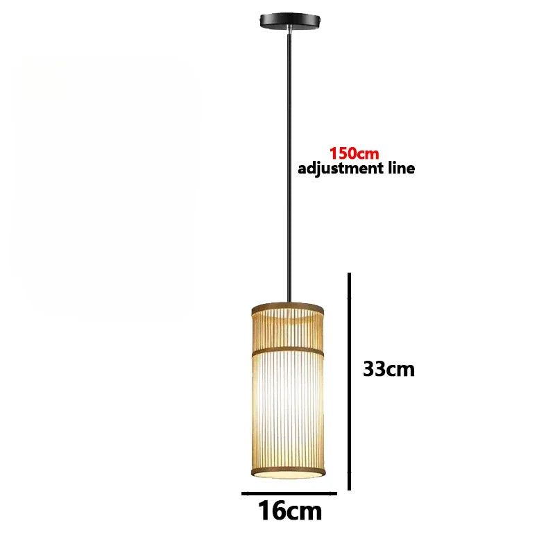 Handwoven Bamboo Pendant Light - Rattan Ceiling Lamp