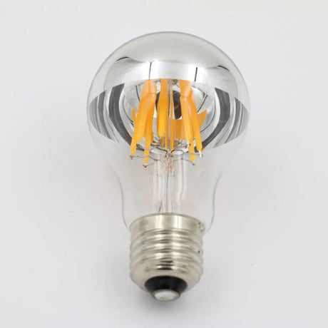 A19 Half Silver Mirror Top Edison LED Filament Bulbs E27 4W 8W 2700K Dimmable, 15 or 25 Pack - Hans Lumiere