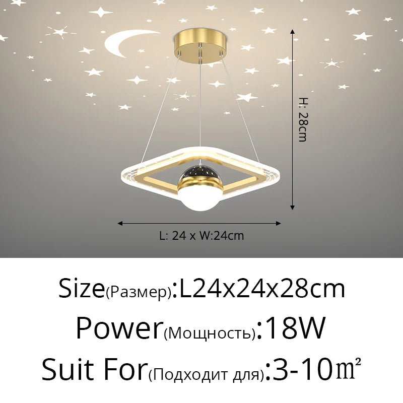 Acrylic Glass Ball Starry Projection LED Ceiling Light - Hans Lumiere