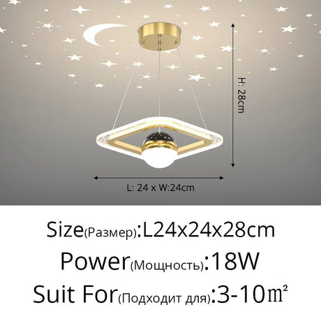 Acrylic Glass Ball Starry Projection LED Ceiling Light - Hans Lumiere