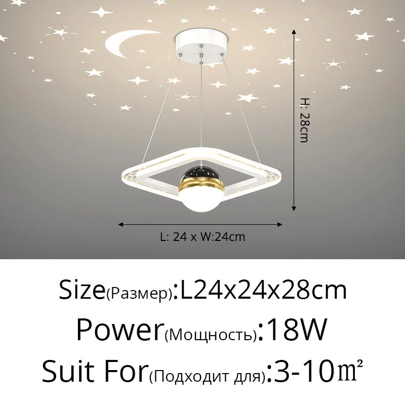 Acrylic Glass Ball Starry Projection LED Ceiling Light - Hans Lumiere