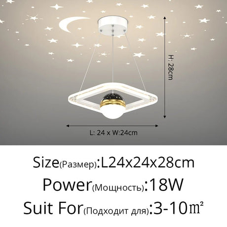 Acrylic Glass Ball Starry Projection LED Ceiling Light - Hans Lumiere