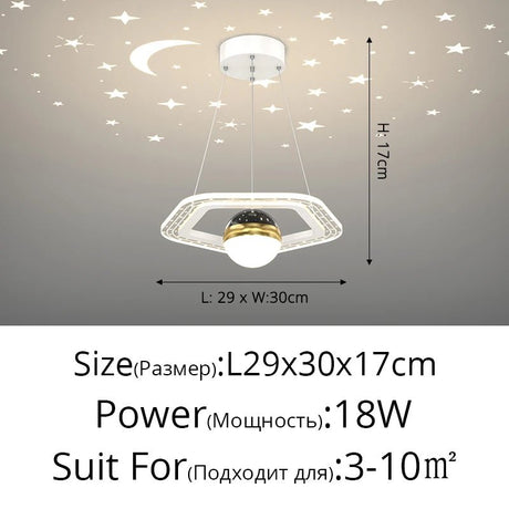 Acrylic Glass Ball Starry Projection LED Ceiling Light - Hans Lumiere