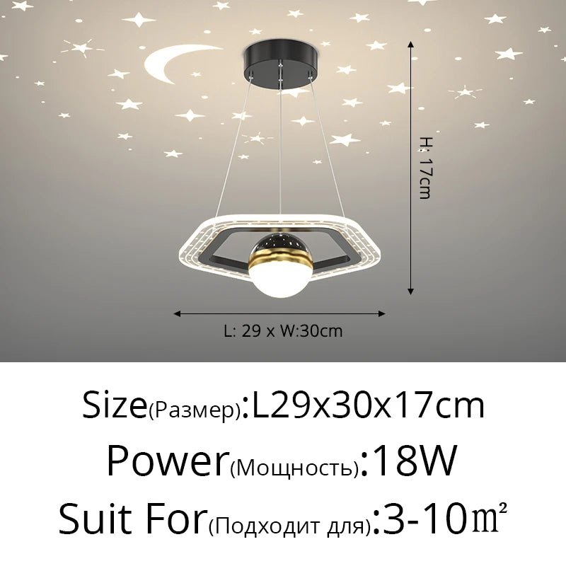 Acrylic Glass Ball Starry Projection LED Ceiling Light - Hans Lumiere