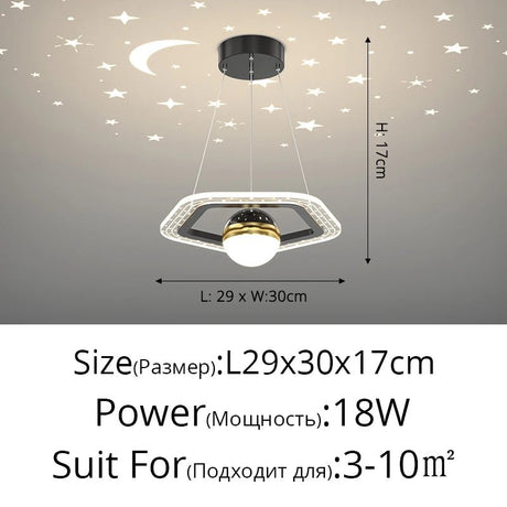 Acrylic Glass Ball Starry Projection LED Ceiling Light - Hans Lumiere