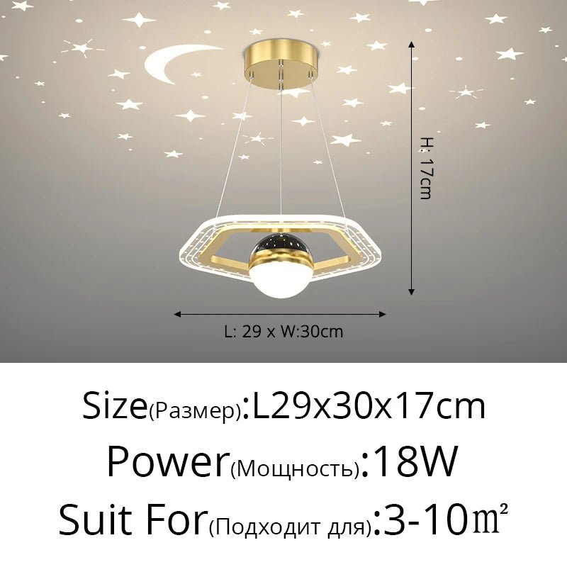 Acrylic Glass Ball Starry Projection LED Ceiling Light - Hans Lumiere