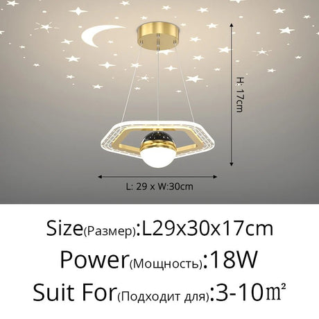 Acrylic Glass Ball Starry Projection LED Ceiling Light - Hans Lumiere