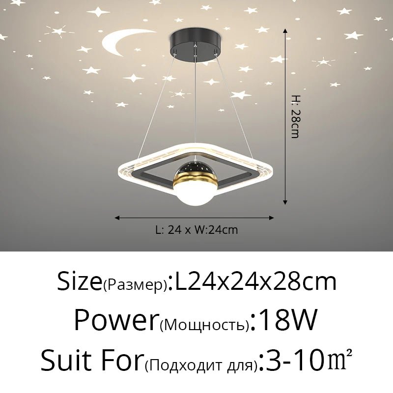 Acrylic Glass Ball Starry Projection LED Ceiling Light - Hans Lumiere