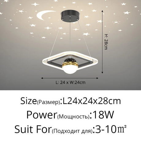 Acrylic Glass Ball Starry Projection LED Ceiling Light - Hans Lumiere