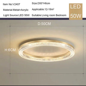 Acrylic LED Dimmable Ceiling Lamp With Remote Control - Hans Lumiere
