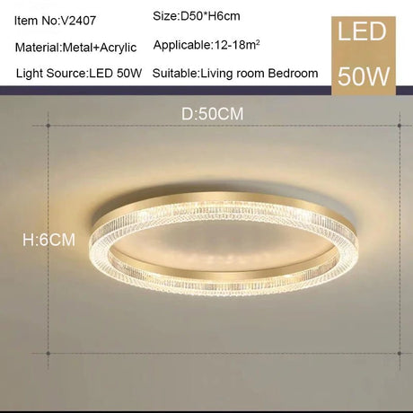 Acrylic LED Dimmable Ceiling Lamp With Remote Control - Hans Lumiere