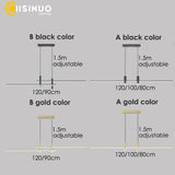 Adjustable Black/Gold Linear Hanging LED Pendant Light - Hans Lumiere