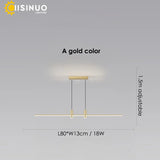 Adjustable Black/Gold Linear Hanging LED Pendant Light - Hans Lumiere