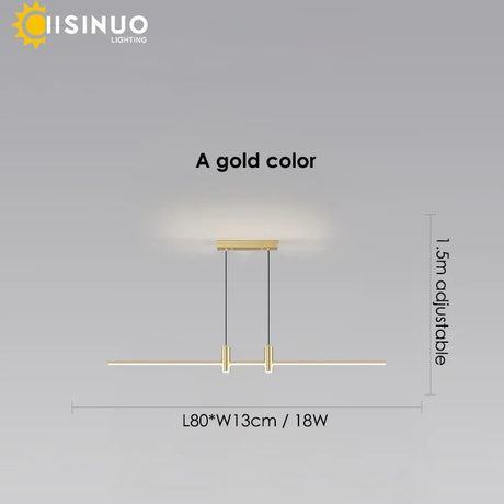 Adjustable Black/Gold Linear Hanging LED Pendant Light - Hans Lumiere