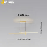 Adjustable Black/Gold Linear Hanging LED Pendant Light - Hans Lumiere