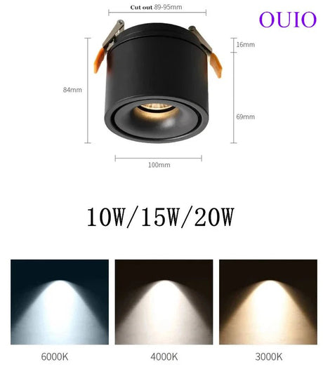 Adjustable Dimmable Recessed COB LED Downlights - Hans Lumiere