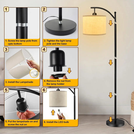 Adjustable Modern LED Floor Lamp Dimmable 3 Color - Hans Lumiere